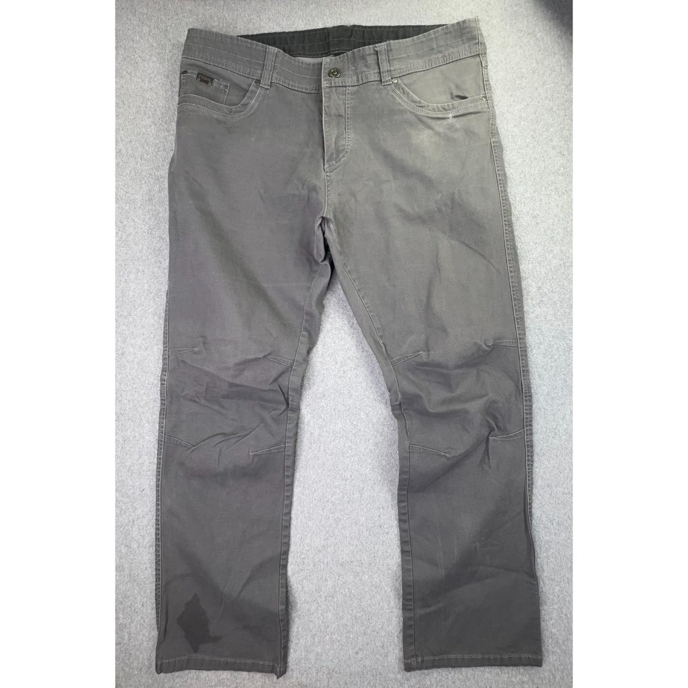 Kuhl Kanvus Jean Mens 40x32‎ Grey Vintage Patina Dye Stretch Hiking Work Outdoor